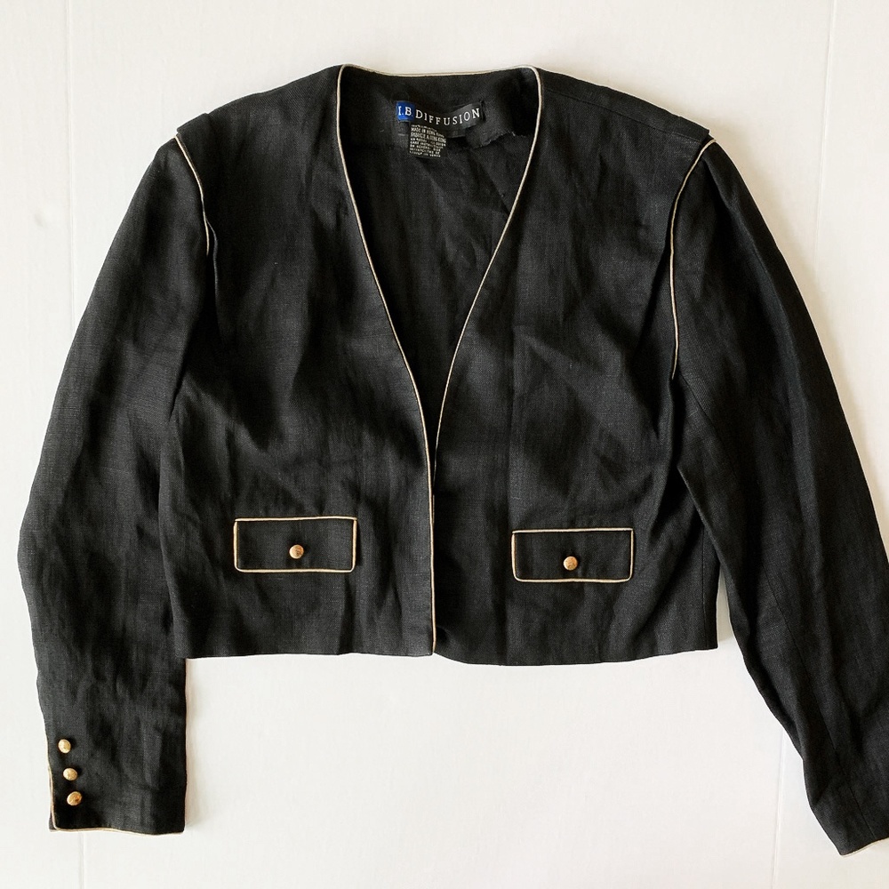 gold cord linen jacket